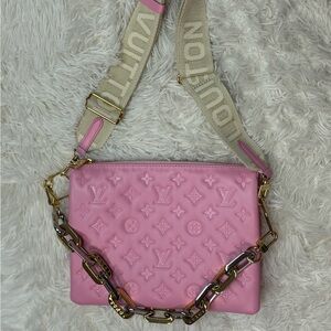 Louis Vuitton Pink Embossed Crossbody Bag